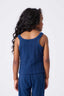Girls Pointelle Tank in Navy