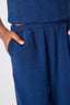 Girls Pointelle Flare Pant in Navy
