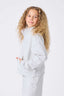 Girls Quarter Zip Sweatshirt in Light Ash Gray