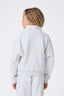 Girls Quarter Zip Sweatshirt in Light Ash Gray