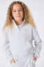 Girls Quarter Zip Sweatshirt in Light Ash Gray