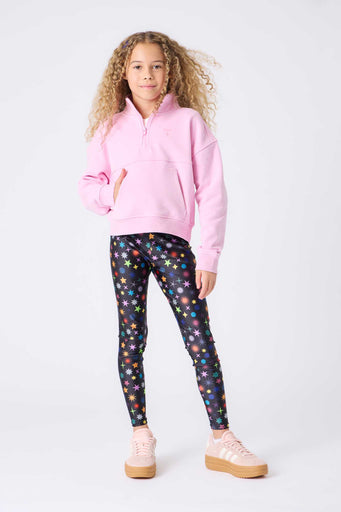 Girls Hi-Shine Leggings in Glitter Starburst