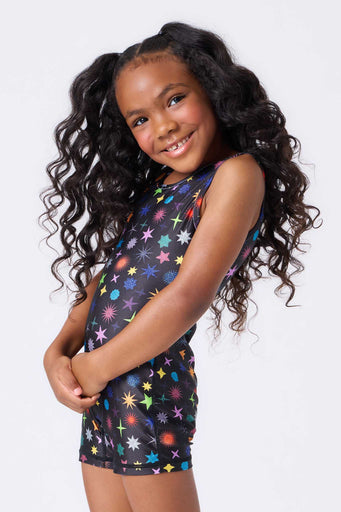 Girls Leotard in Glitter Starburst