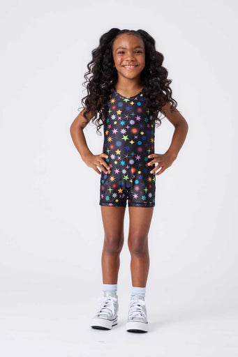 Girls Leotard in Glitter Starburst