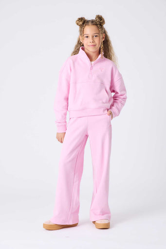 Girls Wide Leg Sweatpant in Candy Pink
