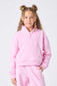 Girls Quarter Zip Sweatshirt in Candy Pink