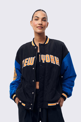 New York Knicks Colorblock Multi Logo Bomber