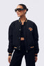 New York Knicks Cropped Bomber in Black