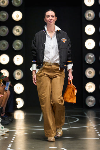New York Knicks Cropped Bomber in Black