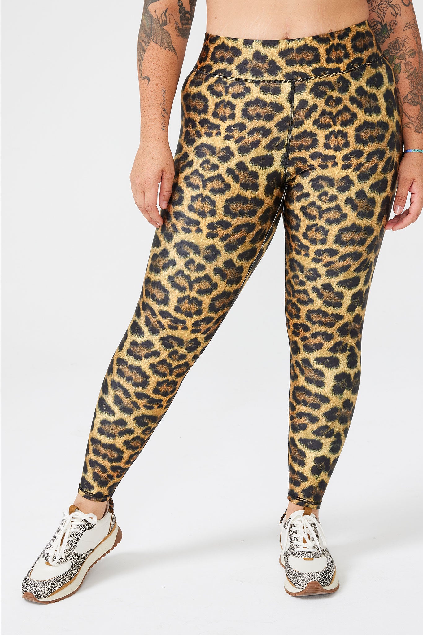 Nike One Women's Mid-Rise Animal Printed Glitter Leopard Leggings XS Green