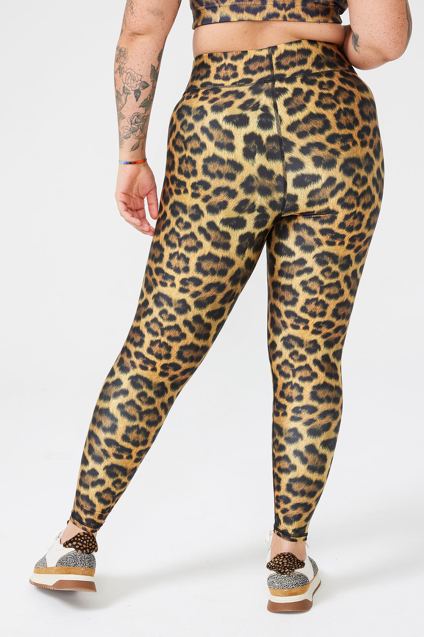 YOURS Plus Size Grey Flocked Leopard Print Leggings | Yours Clothing