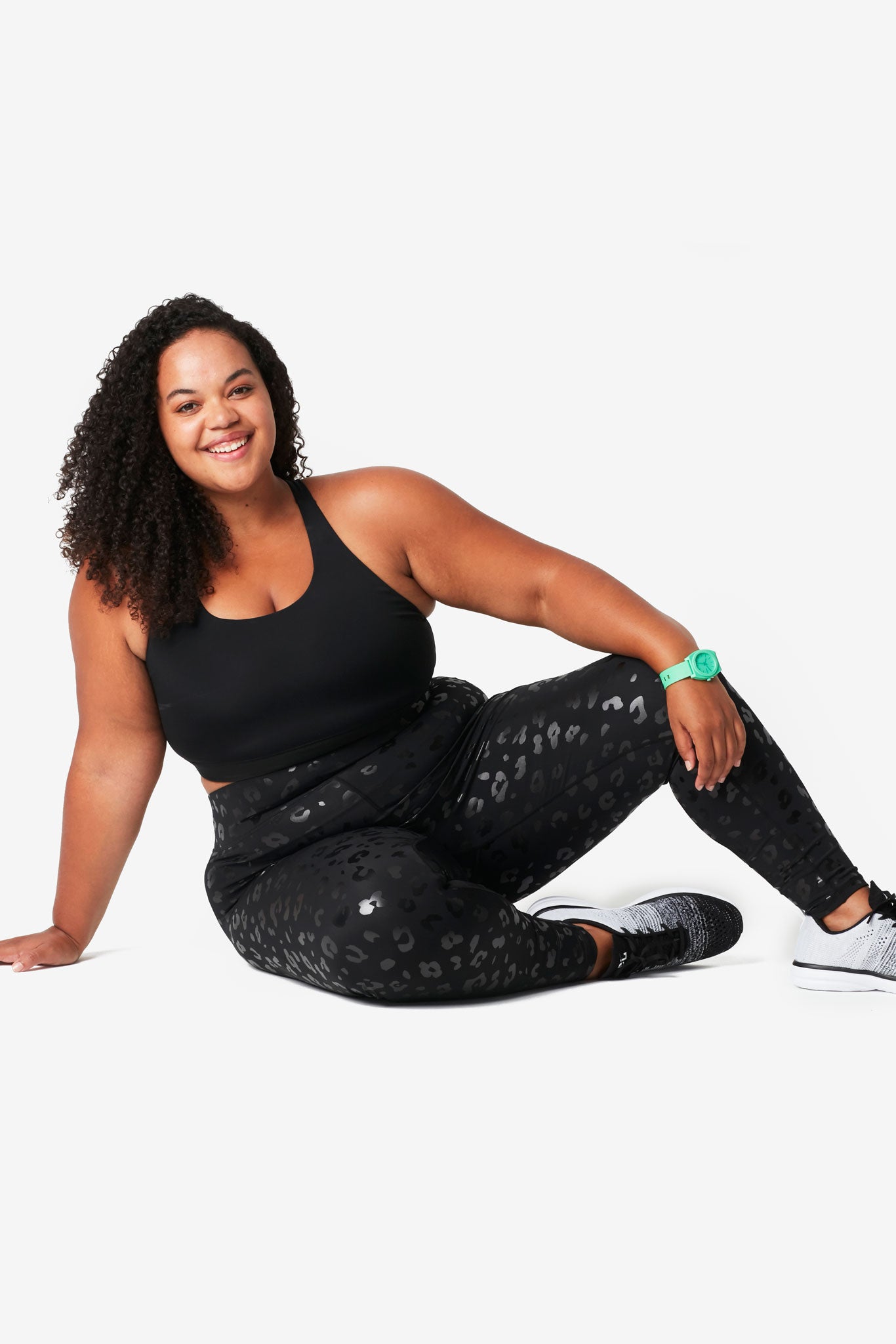 terez black cheetah foil legging