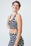 DuoKnit Sports Bra in Black and White Wave