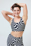 DuoKnit Sports Bra in Black and White Wave