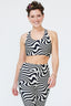 DuoKnit Sports Bra in Black and White Wave