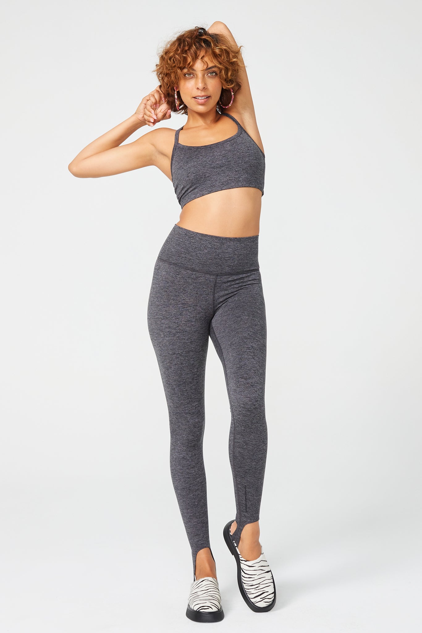 Terez Dark Heathered Gray TLC Stirrup Leggings