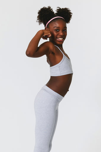 Girls TLC Y-Back Bralette in Collegiate Gray