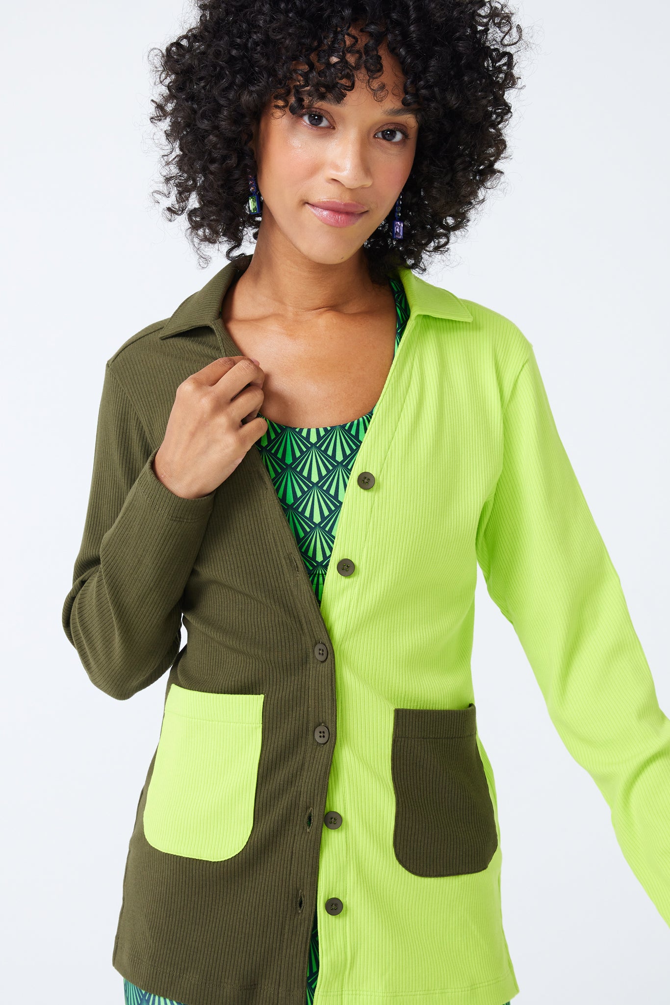 Womens lime green best sale cardigan