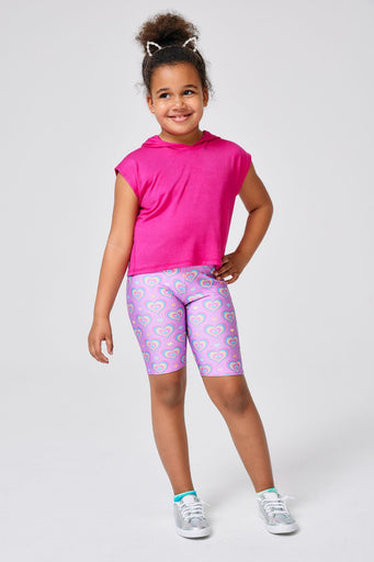Kids Bike Shorts in Psychedelic Heart