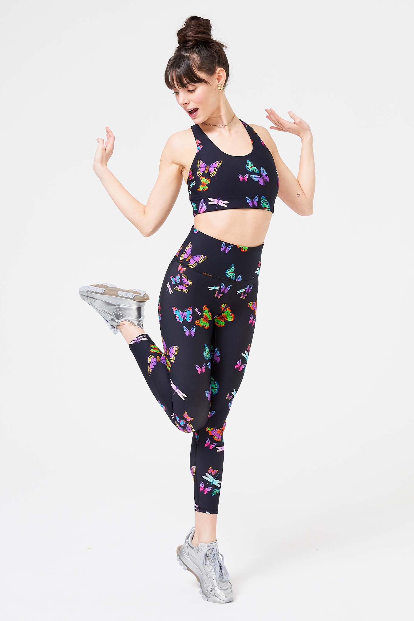 Terez Neon Butterfly DuoKnit 7/8 Leggings & Reviews