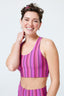 DuoKnit Sports Bra in Magenta Zig Zag