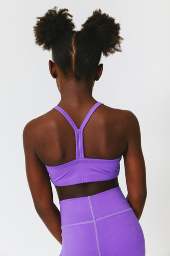 Girls TLC Y-Back Bralette in Electric Purple