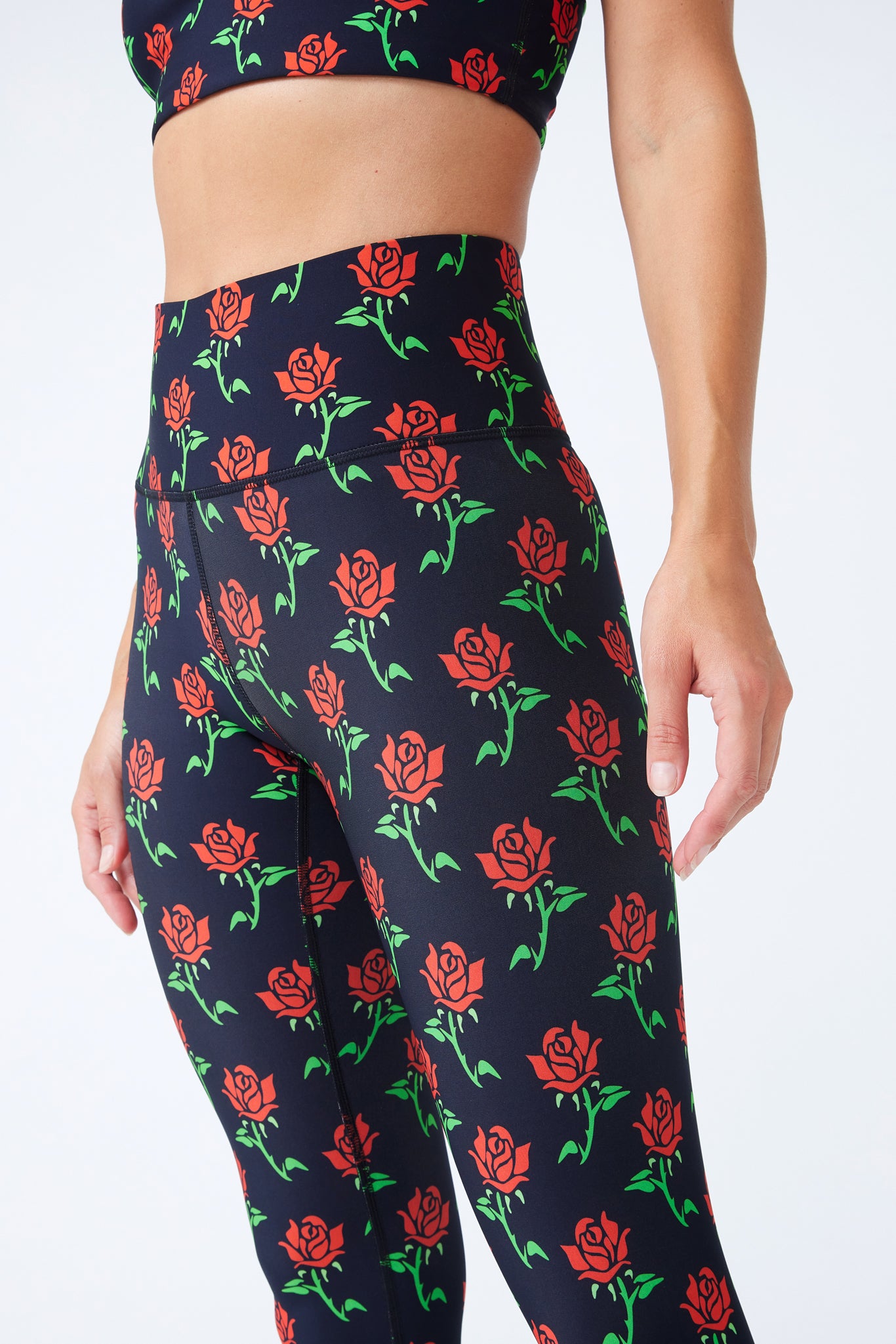 Women's Influential Gym Leggings - Mesa Rose Floral Print