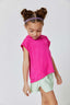 Girls Crop Hoodie in Terez Pink