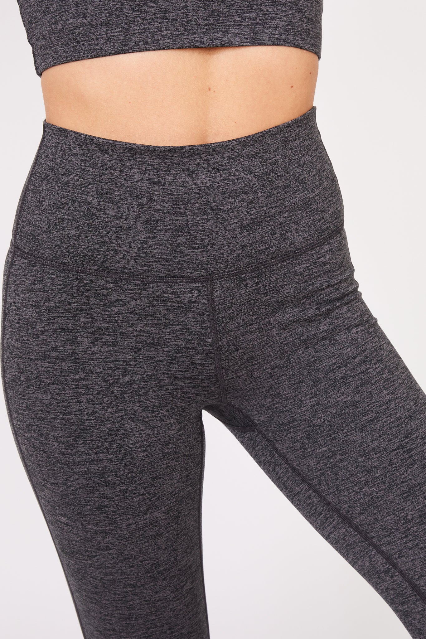 Ladies Soft Ribbed Legging, S Charcoal Grey Heather 