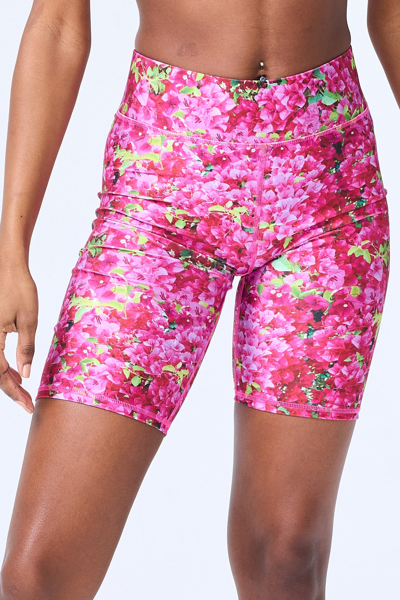 Hi-Shine Bike Shorts in Bougainvillea –