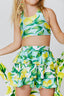 Kids Tiered Skirt in Lemon Spritz