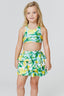 Kids Sports Bra in Aqua Lemon Spritz