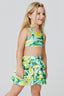 Kids Sports Bra in Aqua Lemon Spritz