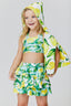 Kids Sports Bra in Aqua Lemon Spritz