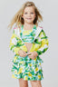 Kids Sports Bra in Aqua Lemon Spritz